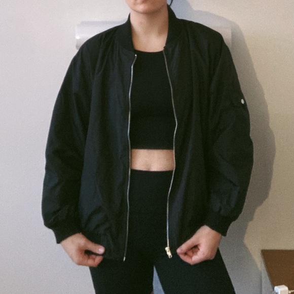 Urban Outfitters Black Bomber Jacket - Picture 2 of 3